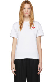 Comme des Garçons Play - White Men's Fit Heart Patch T-Shirt