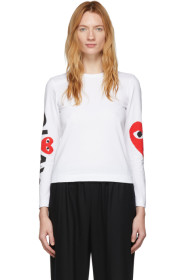Comme des Garçons Play - White Big Heart Long Sleeve T-Shirt