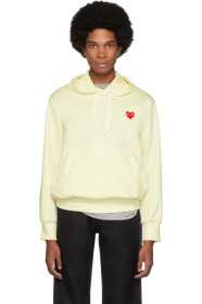 Comme des Garçons Play - Pull à capuche blanc cassé Heart Patch