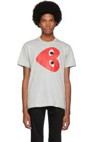 Comme des Garçons Play - T-shirt gris Horizontal Heart