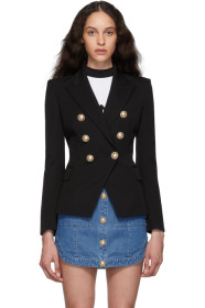 Balmain - Black Wool Double-Breasted Blazer