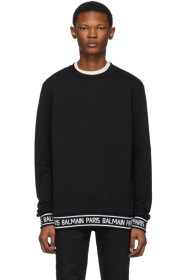 Balmain - ブラック ロゴ トリム セーター