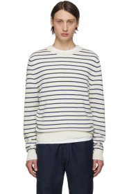 A.P.C. - Pull à col ras du cou blanc cassé Gaspard