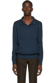 A.P.C. - Blue Harold Long Sleeve Polo