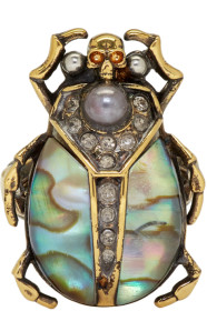 Alexander McQueen - Bague dorée Beetle