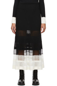 Alexander McQueen - Black & Off-White Rib Knit Skirt