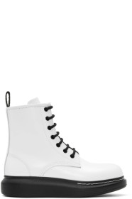 Alexander McQueen - Bottes lacées blanches Hybrid