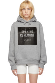 Opening Ceremony - Pull à capuche gris Box Logo