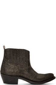 Golden Goose - Black & Gold Glitter Crosby Boots