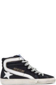 Golden Goose - Baskets montantes bleu marine Slide