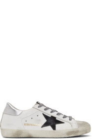 Golden Goose - Baskets blanches Superstar exclusives à SSENSE