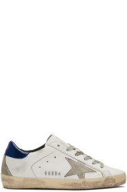 Golden Goose - Baskets blanches et bleu marine Superstar