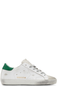 Golden Goose - Baskets blanches et vertes Superstar
