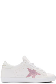 Golden Goose - Baskets blanches et roses Superstar