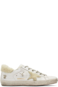 Golden Goose - White Shearling Superstar Sneakers
