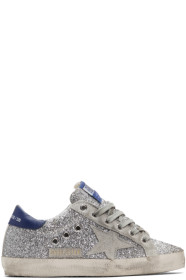 Golden Goose - Baskets argentées et grises Superstar