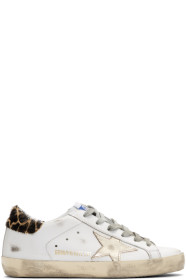 Golden Goose - SSENSE Exclusive White & Gold Giraffe Superstar Sneakers
