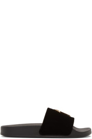 Giuseppe Zanotti - Black Velvet Laburela 10 Sandals