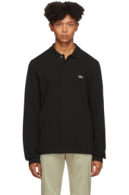 Lacoste - ブラック クラシック ロング スリーブ ポロ
