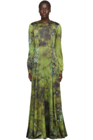 S.R. STUDIO. LA. CA. - Robe longue en soie verte SOTO Prairie