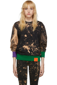 S.R. STUDIO. LA. CA. - Pull molletonné noir Hand-Bleached Contrast Rib SOTO