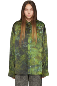 S.R. STUDIO. LA. CA. - Chemise en soie teinte à la main verte SOTO