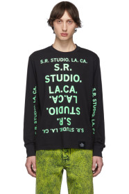 S.R. STUDIO. LA. CA. - ブラック Unlimited S.R.S. ダブル ロゴ ベーシック ロング スリーブ T シャツ