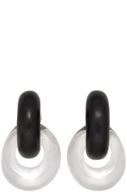 Monies - Black & Transparent Drop Earrings