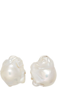 Monies - Silver Baroque Pearl Earrings