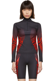 Givenchy - Black & Red Neoprene Zip-Up Sweater