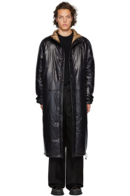 Kassl Editions - Black Nylon Below The Knee Puffer Coat