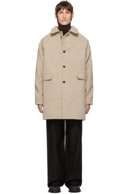 Kassl Editions - Beige Wool Above The Knee Coat