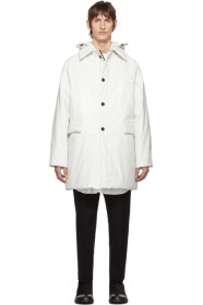 Kassl Editions - White Above The Knee Oil Puffer Coat