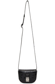 3.1 Phillip Lim - Sac embossé façon croco noir Mini Pashli Saddle