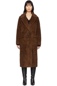 The Loom - Brown Wool Faux-Fur Double Coat