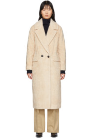 The Loom - Off-White Wool Faux-Fur Double Coat