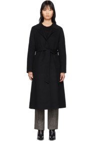 The Loom - Black Wool A-Line Coat
