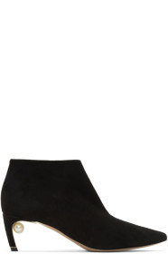 Nicholas Kirkwood - Black Suede Mira Pearl Boots