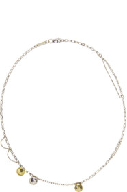 Avgvst Jewelry - Collier ras du cou à verre taillé et citrine argenté et jaune