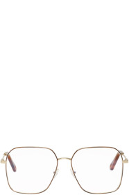 Chloé - Lunettes carrées en métal dorées