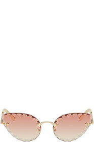 Chloé - Lunettes de soleil dorées et roses Rosie