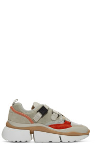 Chloé - Baskets beiges et orange Sonnie