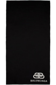 Balenciaga - Foulard noir et blanc Blanket