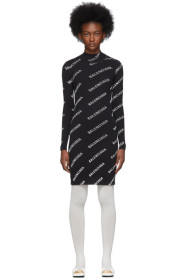 Balenciaga - Black Diagonal Logo Dress
