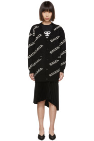 Balenciaga - Black Allover Logo Cardigan
