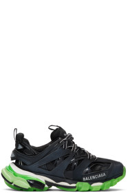 Balenciaga - Black & Green Glow Track Sneakers
