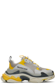 Balenciaga - 灰色 & 黄色 Triple S 运动鞋