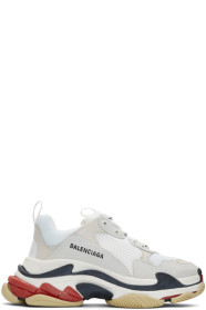 Balenciaga - White & Red Triple S Sneakers
