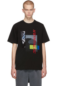 Juun.J - Black 'N'Synthetic' Printed T-Shirt