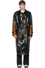 Neil Barrett - Black Transparent PVC Trench Coat